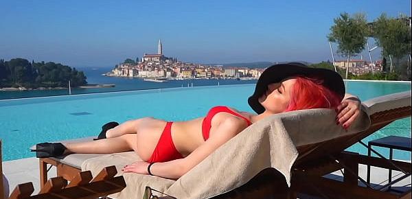  MissDaisy take it deep on holiday with nice view